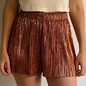 Orange sparkly short